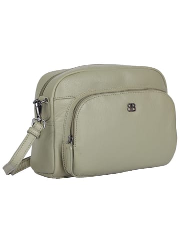 Bellicci Leder-Umhängetasche "Capri" in Grün - (B)26 x (H)17 x (T)10 cm