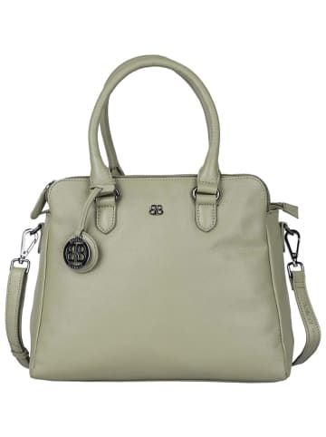 Bellicci Leder-Henkeltasche "Carol" in Grün - (B)33 x (H)26 x (T)14 cm