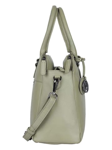 Bellicci Leder-Henkeltasche "Carol" in Grün - (B)33 x (H)26 x (T)14 cm