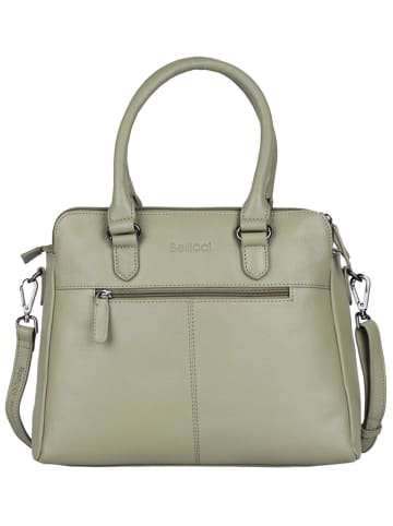 Bellicci Leder-Henkeltasche "Carol" in Grün - (B)33 x (H)26 x (T)14 cm