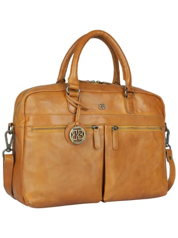 Bellicci Leren businesstas "Chase" lichtbruin - (B)39 x (H)27 x (D)10 cm