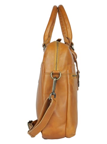 Bellicci Leren businesstas "Chase" lichtbruin - (B)39 x (H)27 x (D)10 cm