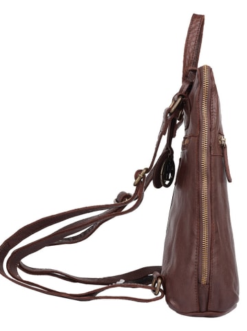 Bellicci Leder-Rucksack "Cheyenne" in Braun - (B)23 x (H)31 x (T)10 cm