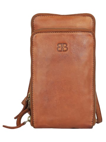 Bellicci Skórzana torebka "Cybele" w kolorze jasnobrązowym na telefon - 13 x 22 x 3 cm