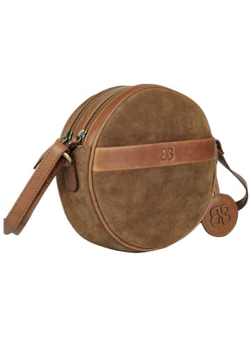Bellicci Leder-Umhängetasche "Emmy" in Hellbraun - (B)19 x (H)19 x (T)5 cm