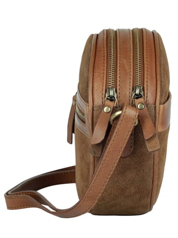 Bellicci Leder-Umhängetasche "Emmy" in Hellbraun - (B)19 x (H)19 x (T)5 cm