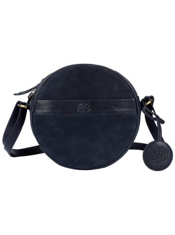 Bellicci Leren schoudertas "Emmy" donkerblauw - (B)19 x (H)19 x (D)5 cm