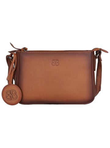 Bellicci Leder-Umhängetasche "Keats" in Hellbraun - (B)21 x (H)14 x (T)6 cm