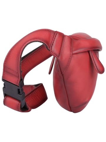 Bellicci Leder-Brustbeutel "Kenia" in Rot - (B)32 x (H)15 x (T)5 cm