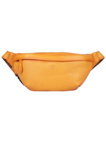 Bellicci Leder-Brustbeutel "Kenia" in Gelb - (B)32 x (H)15 x (T)5 cm