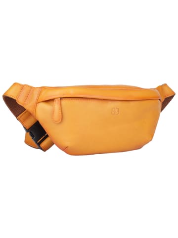 Bellicci Leder-Brustbeutel "Kenia" in Gelb - (B)32 x (H)15 x (T)5 cm