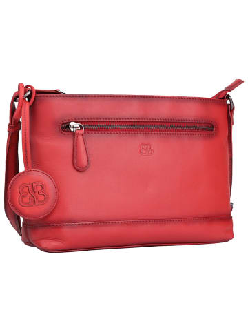 Bellicci Leren schoudertas "Koffi" rood - (B)26 x (H)18 x (D)7 cm