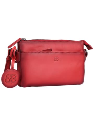 Bellicci Leder-Umhängetasche "Kore" in Rot - (B)21 x (H)14 x (T)2,5 cm