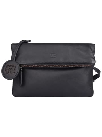 Bellicci Leder-Umhängetasche "Kline" in Schwarz - (B)24 x (H)15 x (T)4 cm
