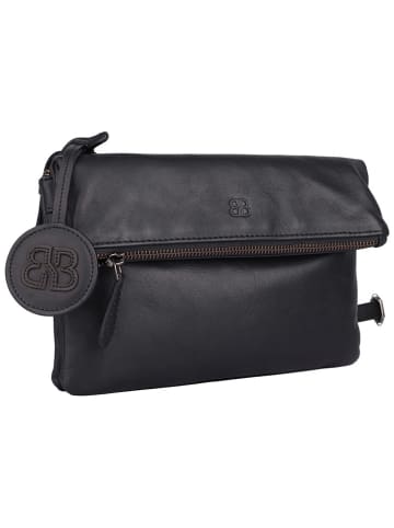 Bellicci Leder-Umhängetasche "Kline" in Schwarz - (B)24 x (H)15 x (T)4 cm