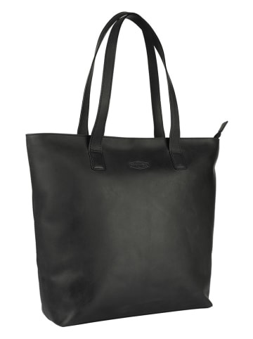 SPARWELL Skórzany shopper bag "Kylie" w kolorze czarnym - 41 x 34 x 12 cm