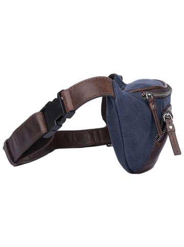 SPARWELL Leder-Brustbeutel "Simply Sloan" in Dunkelblau/ Braun - (B)32 x (H)14 x (T)7 cm