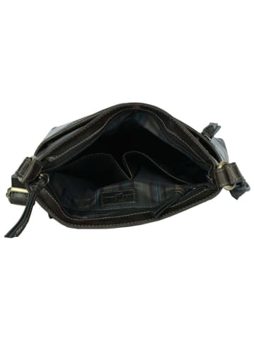 WEZBEY Leder-Umhängetasche "Adrian 3326" in Dunkelgrün - (B)21 x (H)25 x (T)5 cm