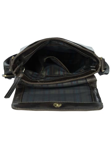 WEZBEY Leren schoudertas "Adrian 3326" donkergroen - (B)20 x (H)25 x (D)5 cm