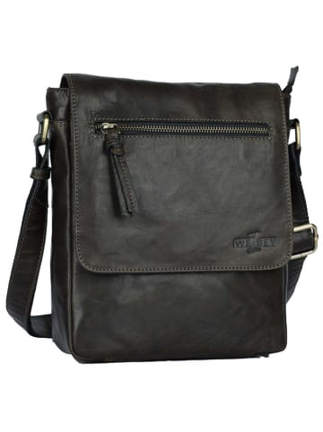 WEZBEY Leren schoudertas "Adrian 3326" donkergroen - (B)20 x (H)25 x (D)5 cm