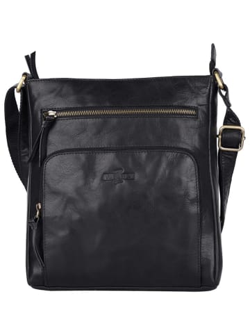 WEZBEY Leder-Umhängetasche "Adrian 4004" in Schwarz - (B)25 x (H)28 x (T)5 cm