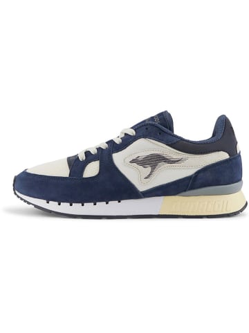 KangaROOS Originals Leder-Sneakers "Coil R1 Archive" in Dunkelblau/ Creme