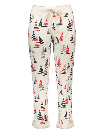 Juvia Sweathose in Creme/ Rot/ Schwarz