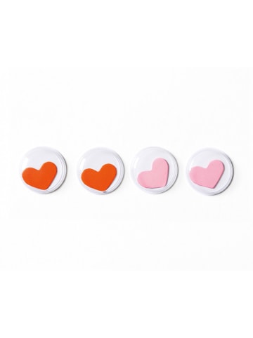 folia PAPER Ruchome oczy "Hearts M" w kolorze czerwono-jasnoróżowym