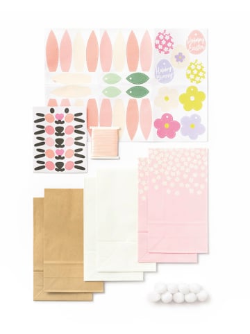 folia PAPER Papiertüten-Bastelset "Häschen" in Rosa/ Braun/ Weiß