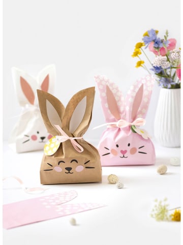 folia PAPER Torebki papierowe w kolorze jasnoróżowo-brązowo-białym