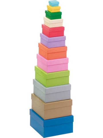 folia PAPER 12-delige set: papieren dozen "RAINBOW" meerkleurig