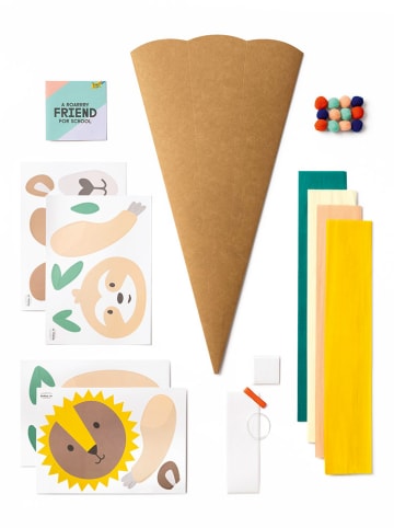 folia PAPER Puntzak-knutselset "SAFARI SCHOOL" beige/bruin