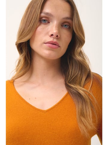 Just Cashmere Kaszmirowy sweter "Joan" w kolorze pomarańczowym