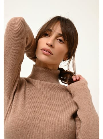 Just Cashmere Kasjmieren coltrui "Lanais" lichtbruin