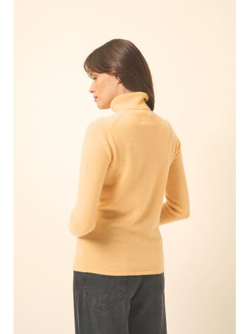 Just Cashmere Kasjmieren coltrui "Ava" geel