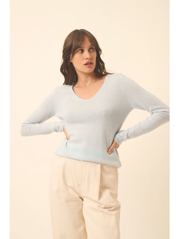 Just Cashmere Kaschmir-Pullover "Joan" in Hellblau