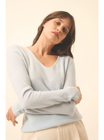 Just Cashmere Kaszmirowy sweter "Joan" w kolorze błękitnym