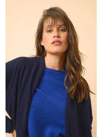Just Cashmere Kasjmieren vest "Maddie" donkerblauw