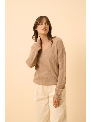 Just Cashmere Kaszmirowy sweter "Capucine" w kolorze beżowym