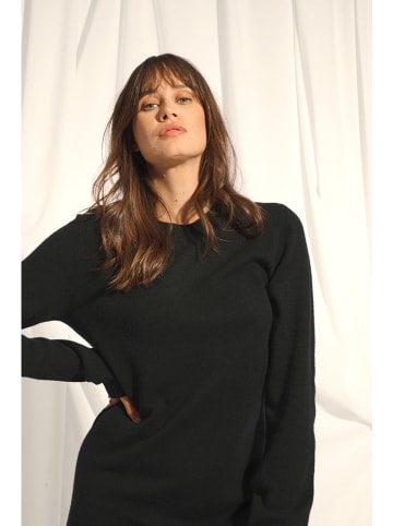 Just Cashmere Kaszmirowa sukienka "Lina" w kolorze czarnym