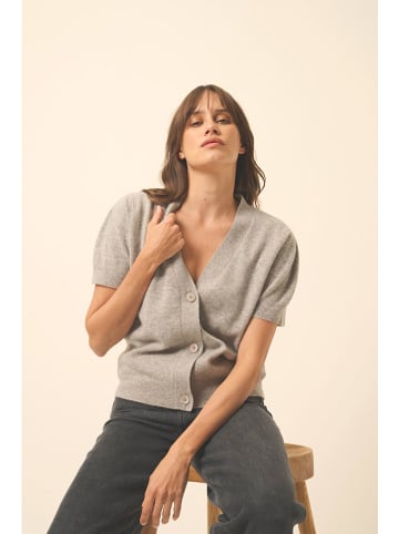 Just Cashmere Kasjmieren vest "Iris" grijs