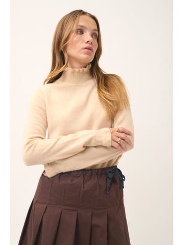 Just Cashmere Kaszmirowy sweter "Trila" w kolorze beżowym