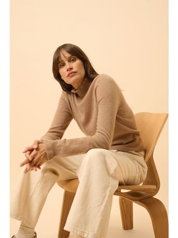 Just Cashmere Kaszmirowy sweter "Trila" w kolorze jasnobrązowym