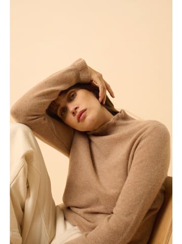 Just Cashmere Kaszmirowy sweter "Trila" w kolorze jasnobrązowym