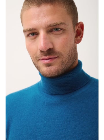 Just Cashmere Kasjmieren coltrui "Connor" blauw
