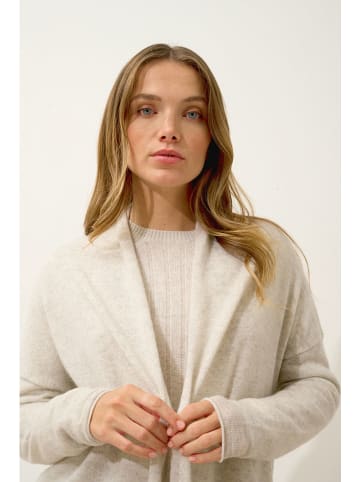 Just Cashmere Kaszmirowy kardigan "Maddie" w kolorze kremowym