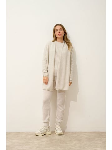 Just Cashmere Kaszmirowy kardigan "Maddie" w kolorze kremowym