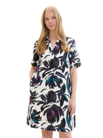 Tom Tailor Kleid in Creme/ Schwarz