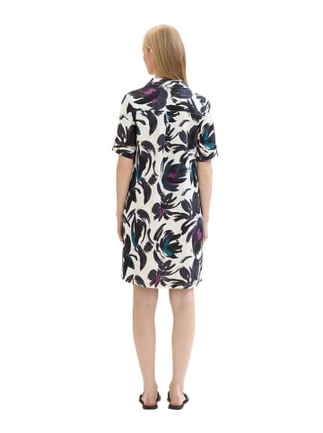 Tom Tailor Kleid in Creme/ Schwarz