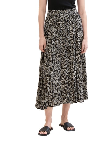 Tom Tailor Kleid in Schwarz/ Creme